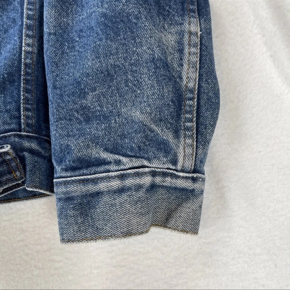 Vintage Levi’s Sherpa Lined Denim Trucker Jacket Orange Tab Size 44 USA Made - Picture 13 of 16